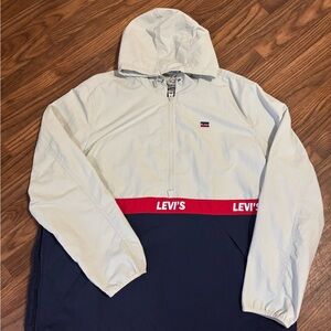 Levi Strauss & Co Men’s Retro Hooded Color Block Windbreaker Size XXL